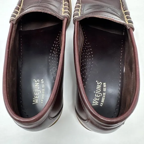 GH Bass Leather Weejuns Burgundy Wine Leather Larson Penny Slip-On Loafer 10.5 D