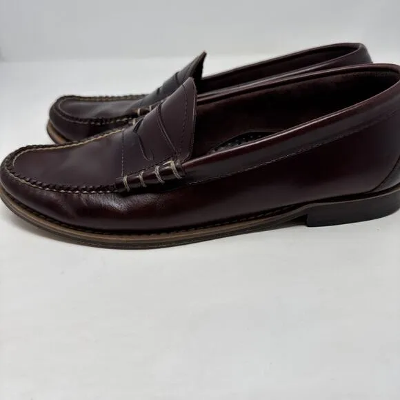 GH Bass Leather Weejuns Burgundy Wine Leather Larson Penny Slip-On Loafer 10.5 D