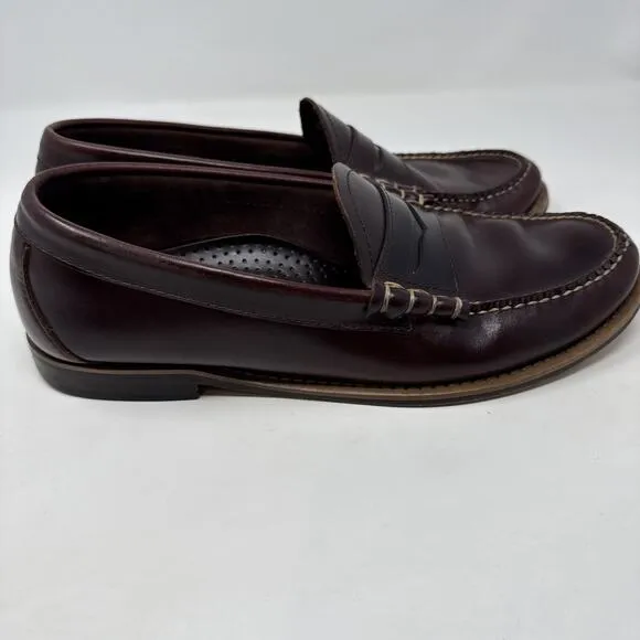 GH Bass Leather Weejuns Burgundy Wine Leather Larson Penny Slip-On Loafer 10.5 D