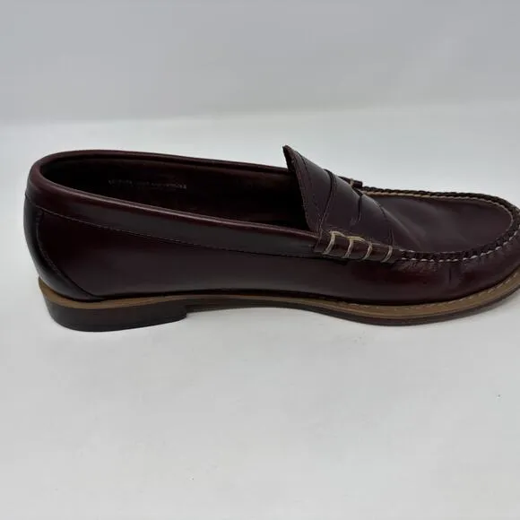 GH Bass Leather Weejuns Burgundy Wine Leather Larson Penny Slip-On Loafer 10.5 D
