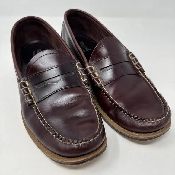 GH Bass Leather Weejuns Burgundy Wine Leather Larson Penny Slip-On Loafer 10.5 D