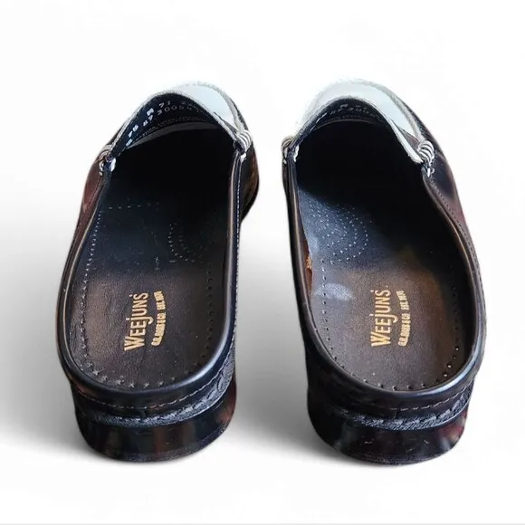 G.H. Bass Women's Wynn Mule Weejun patient black and white 7.5