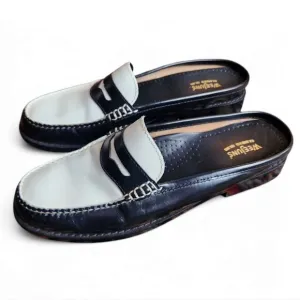 G.H. Bass Women's Wynn Mule Weejun patient black and white 7.5