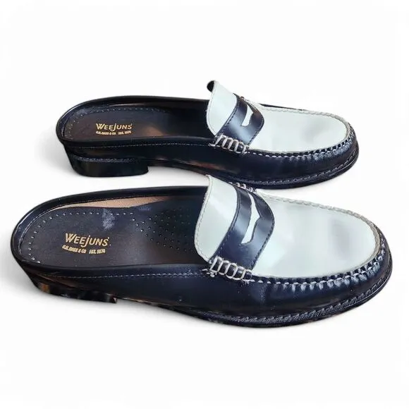 G.H. Bass Women's Wynn Mule Weejun patient black and white 7.5