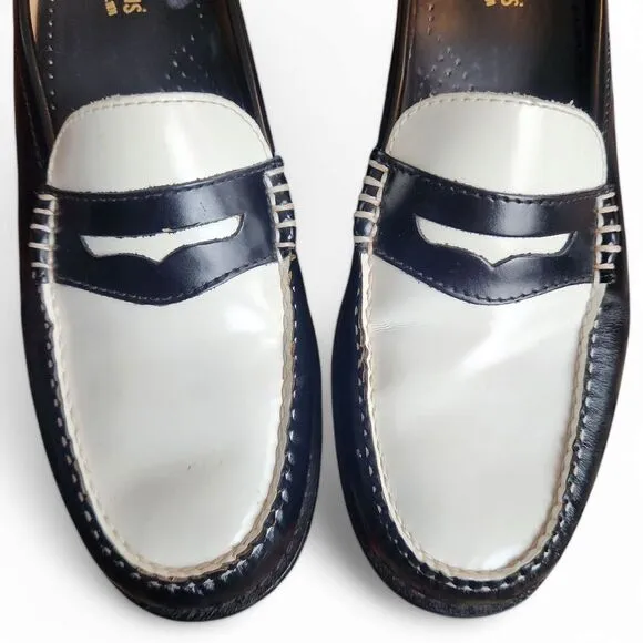 G.H. Bass Women's Wynn Mule Weejun patient black and white 7.5