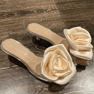 Gianni Bini Alana Clear Flower Dress Sandals