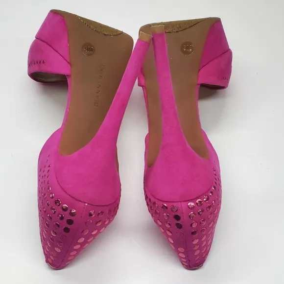 GIANNI BINI Pink Bling Peep Toe Stiletto Pumps 9M NWOT