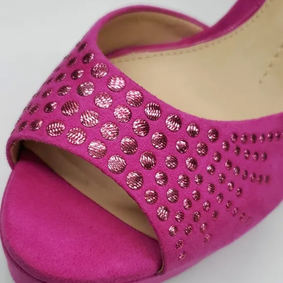 GIANNI BINI Pink Bling Peep Toe Stiletto Pumps 9M NWOT