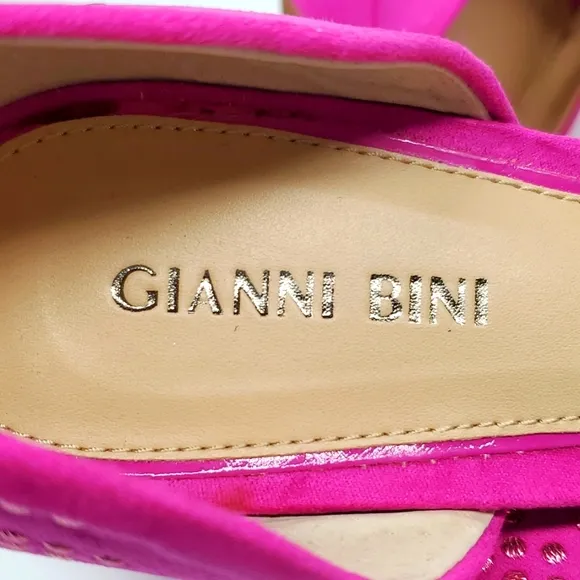 GIANNI BINI Pink Bling Peep Toe Stiletto Pumps 9M NWOT
