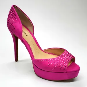 GIANNI BINI Pink Bling Peep Toe Stiletto Pumps 9M NWOT
