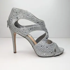 Gianni Bini silver sparkle gem stiletto heel wedding occasion shoes size 8