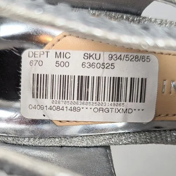 Gianni Bini silver sparkle gem stiletto heel wedding occasion shoes size 8