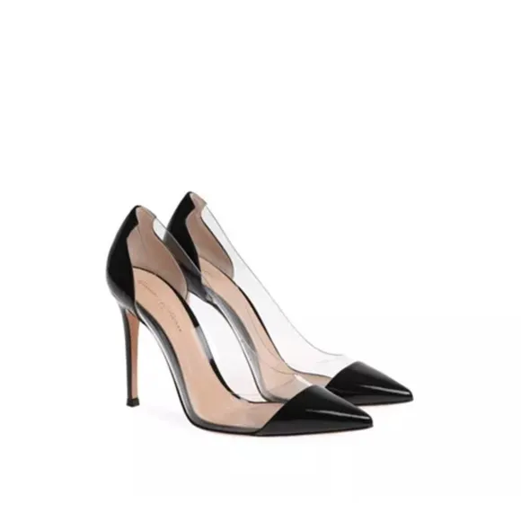 Gianvito Rossi plexi patent pumps