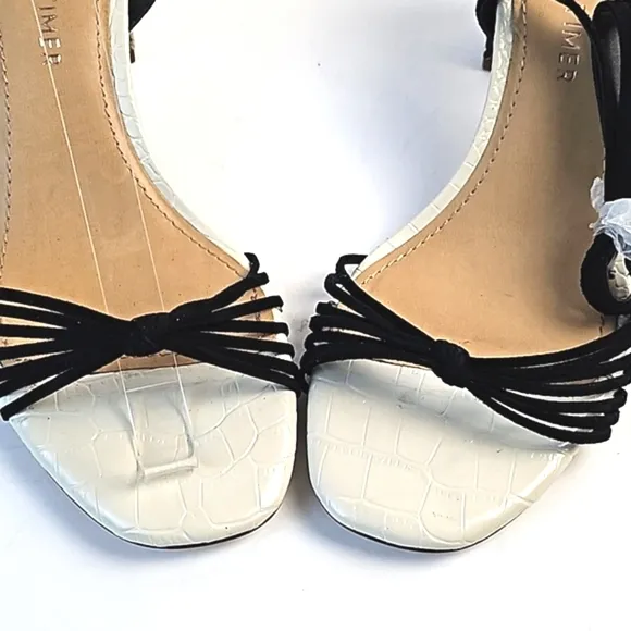 Gibson Latimer Cordelia Sheep Leather Snake Print Ankle Strap Block Heel…