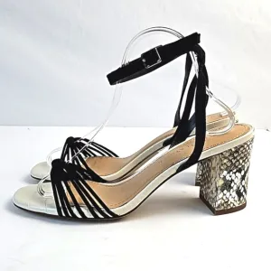 Gibson Latimer Cordelia Sheep Leather Snake Print Ankle Strap Block Heel…