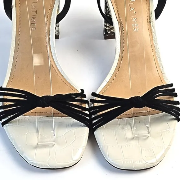 Gibson Latimer Cordelia Sheep Leather Snake Print Ankle Strap Block Heel…