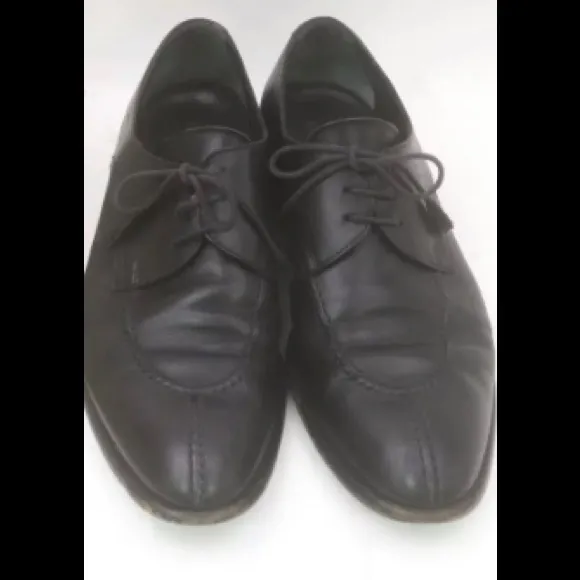 Giorgio Armani black leather Mens tie up shoes 43