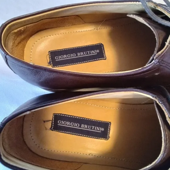 Giorgio Brutini Men's Brown Split Toe Leather Oxford Dress Shoes Size 11 Cushion