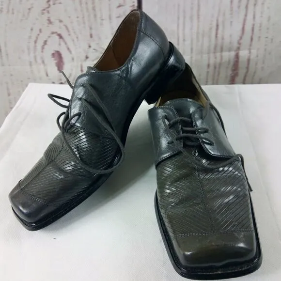 Giorgio Brutini Private Collection Gray Leather Reptile Skin Dress Shoes Sz 12M
