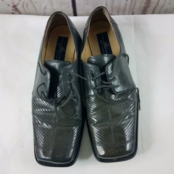 Giorgio Brutini Private Collection Gray Leather Reptile Skin Dress Shoes Sz 12M