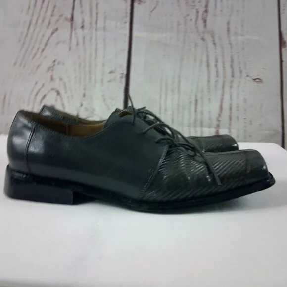 Giorgio Brutini Private Collection Gray Leather Reptile Skin Dress Shoes Sz 12M