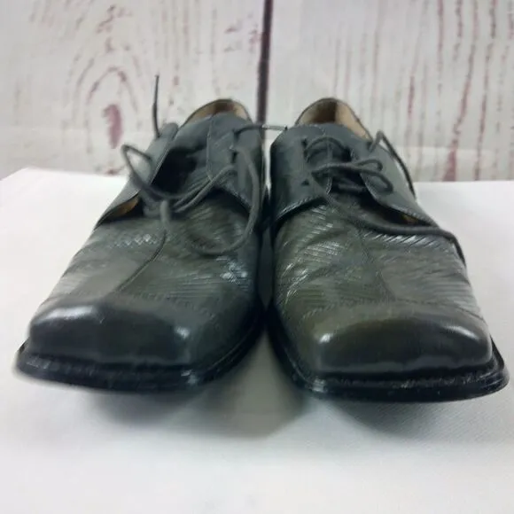 Giorgio Brutini Private Collection Gray Leather Reptile Skin Dress Shoes Sz 12M
