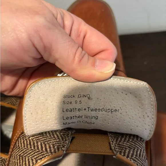 GioVanni Di Rocco Brown and Tan Oxfords with Tweed Upper