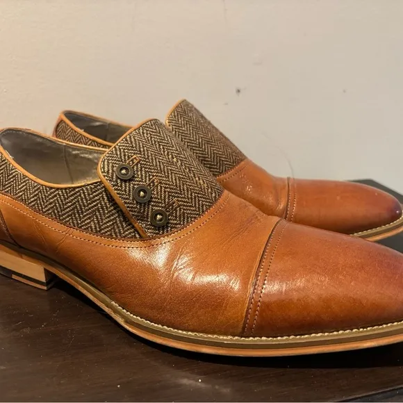 GioVanni Di Rocco Brown and Tan Oxfords with Tweed Upper