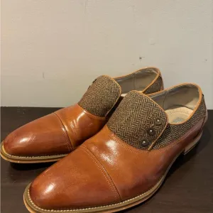 GioVanni Di Rocco Brown and Tan Oxfords with Tweed Upper