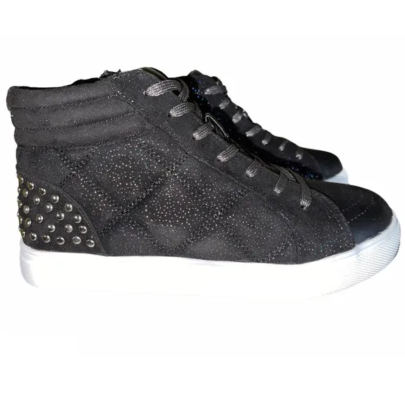 Girls' J-Quilted Studded Sneakers Black (youth)