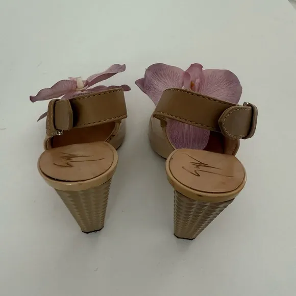 Giuseppe ZANOTTI heels sandals shoes blue butterfly pink orchid size 36 6 Y2K