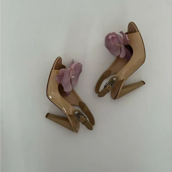 Giuseppe ZANOTTI heels sandals shoes blue butterfly pink orchid size 36 6 Y2K