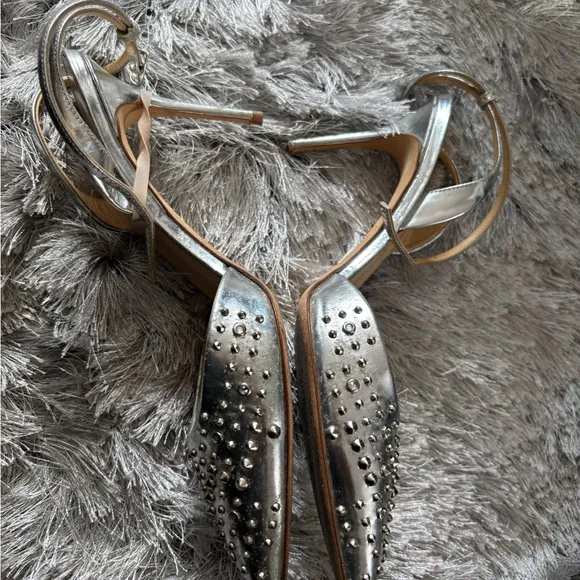 GIUSEPPE ZANOTTI heels studded shoes sexy sandal Slingback Pumps leather crystal