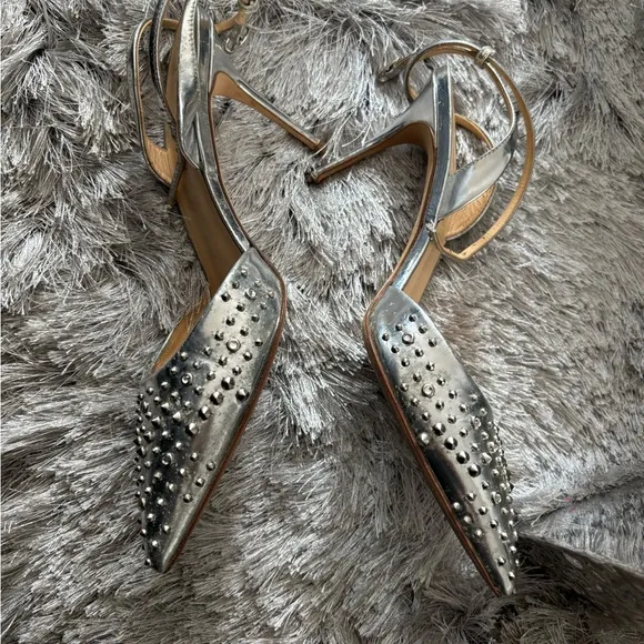 GIUSEPPE ZANOTTI heels studded shoes sexy sandal Slingback Pumps leather crystal