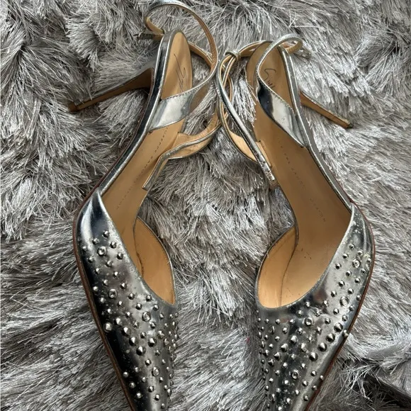 GIUSEPPE ZANOTTI heels studded shoes sexy sandal Slingback Pumps leather crystal