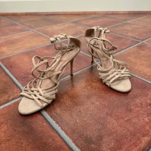 Giuseppe Zanotti Rose Suede Stiletto Heel Open Toe Sandals Size 38