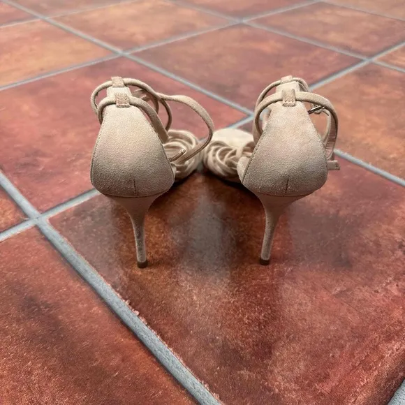 Giuseppe Zanotti Rose Suede Stiletto Heel Open Toe Sandals Size 38