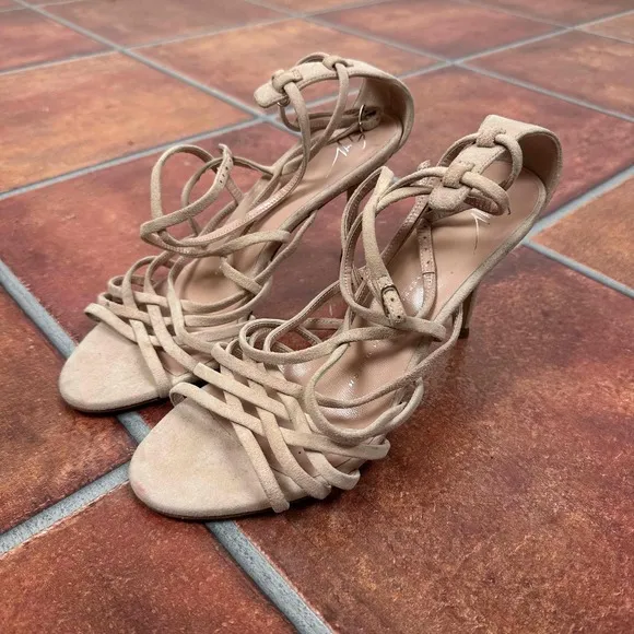 Giuseppe Zanotti Rose Suede Stiletto Heel Open Toe Sandals Size 38