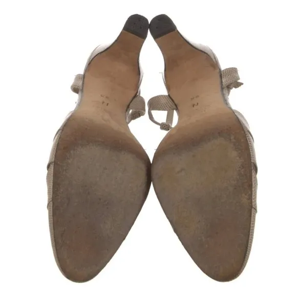 Givenchy Karung Animal Print Slingback Pumps Beige Taupe  Size: 8.5