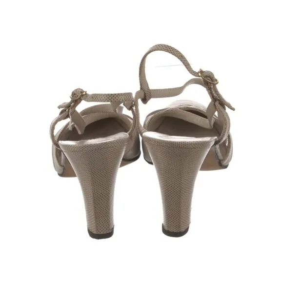 Givenchy Karung Animal Print Slingback Pumps Beige Taupe  Size: 8.5