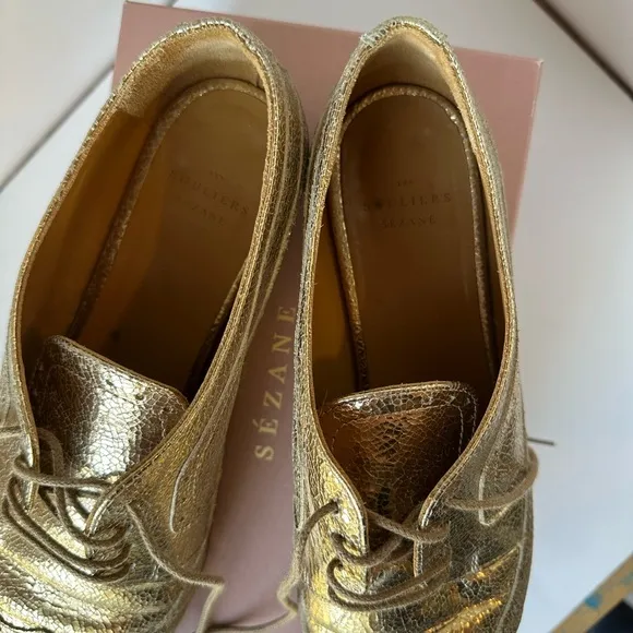 Gold Women's Sézane Oxford Shoes
