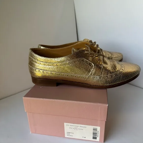 Gold Women's Sézane Oxford Shoes