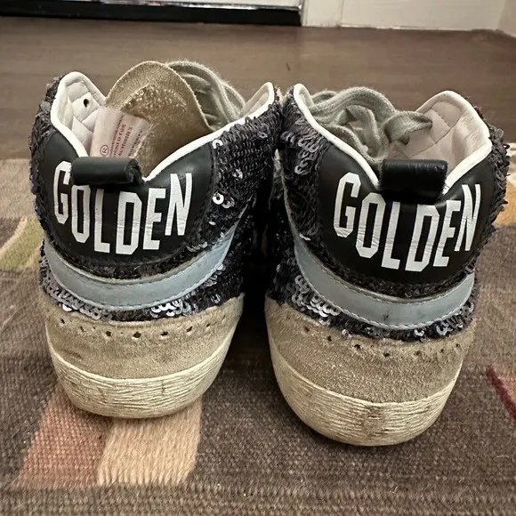 Golden Goose Mid Star Glitter Sneakers — Size 37 / US 7