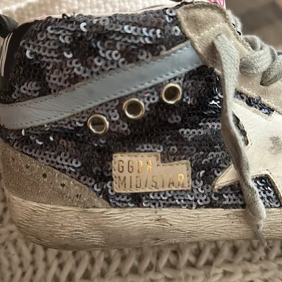 Golden Goose Mid Star Glitter Sneakers — Size 37 / US 7