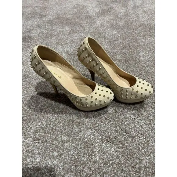 Goldfish Women's Stiletto High Heels Shoes pump Spikes beige size 10