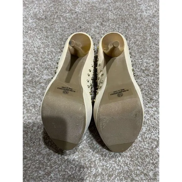 Goldfish Women's Stiletto High Heels Shoes pump Spikes beige size 10