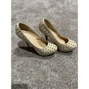 Goldfish Women's Stiletto High Heels Shoes pump Spikes beige size 10