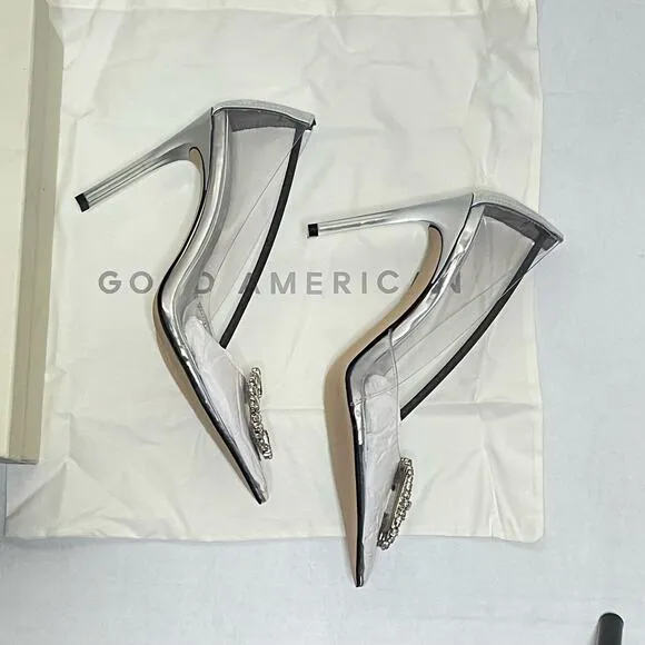 Good American Glass Cinder F*cking Rella Pump Heels NEW Size 8.5