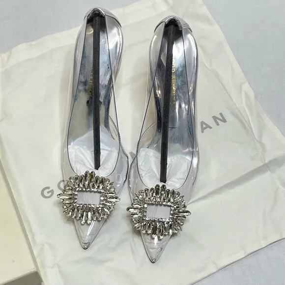 Good American Glass Cinder F*cking Rella Pump Heels NEW Size 8.5
