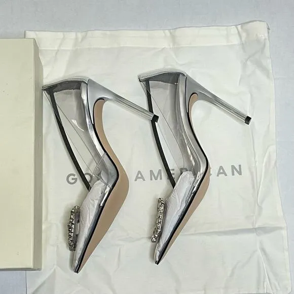Good American Glass Cinder F*cking Rella Pump Heels NEW Size 8.5